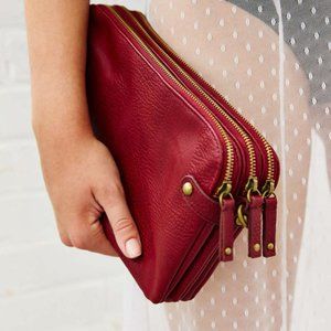 Silence + Noise Maroon Leather Crossbody